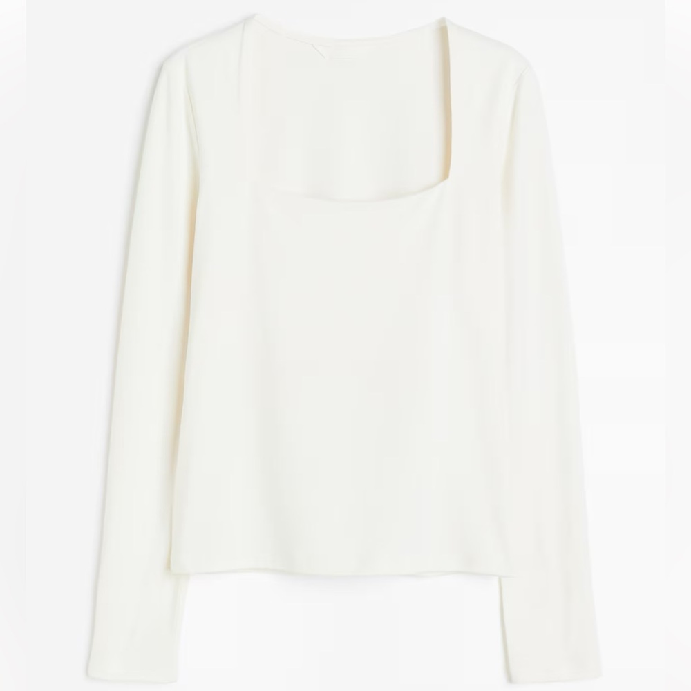 H&M Cream Long Sleeve Top